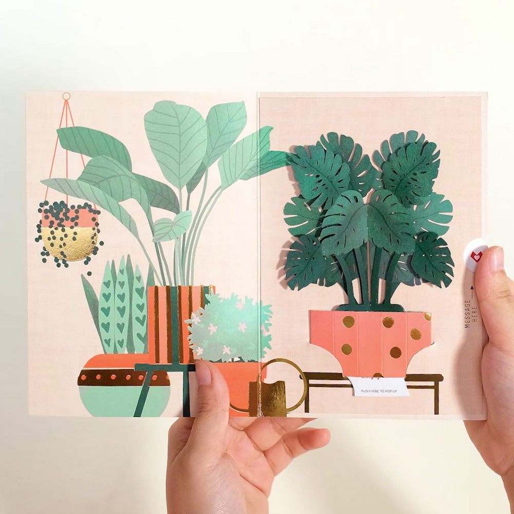 Monstera Card With Mini Bouquet