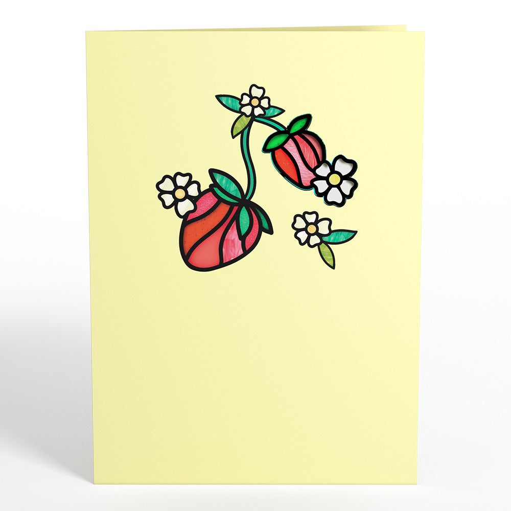 Sweet Strawberries Suncatcher Card