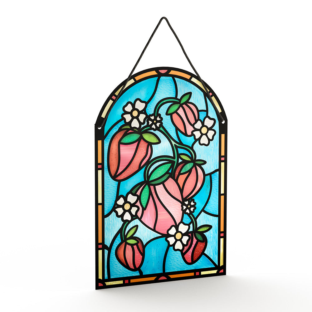 Sweet Strawberries Suncatcher Card