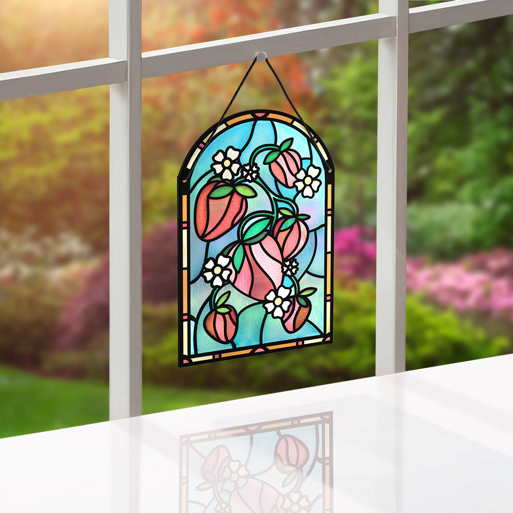 Sweet Strawberries Suncatcher Card