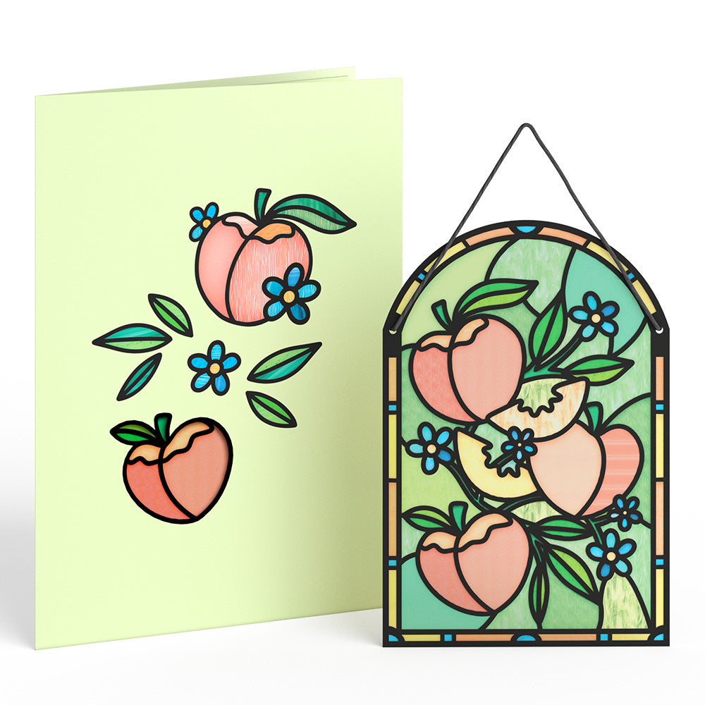 Golden Peaches Suncatcher Card