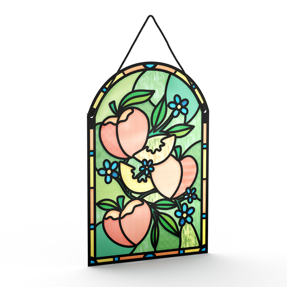 Golden Peaches Suncatcher Card