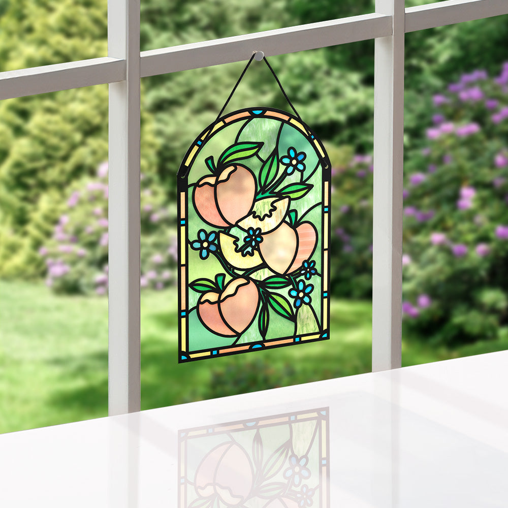 Golden Peaches Suncatcher Card
