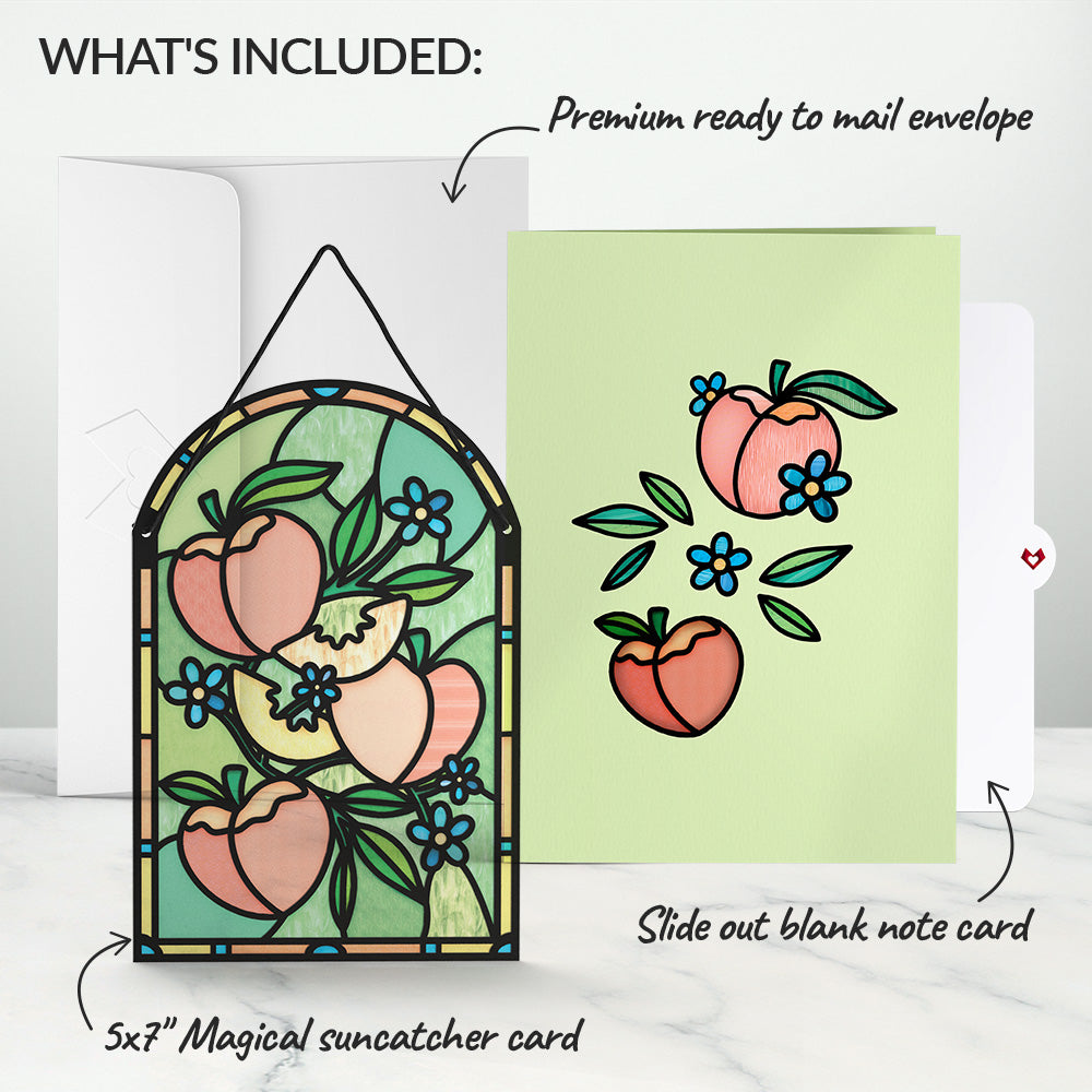 Golden Peaches Suncatcher Card