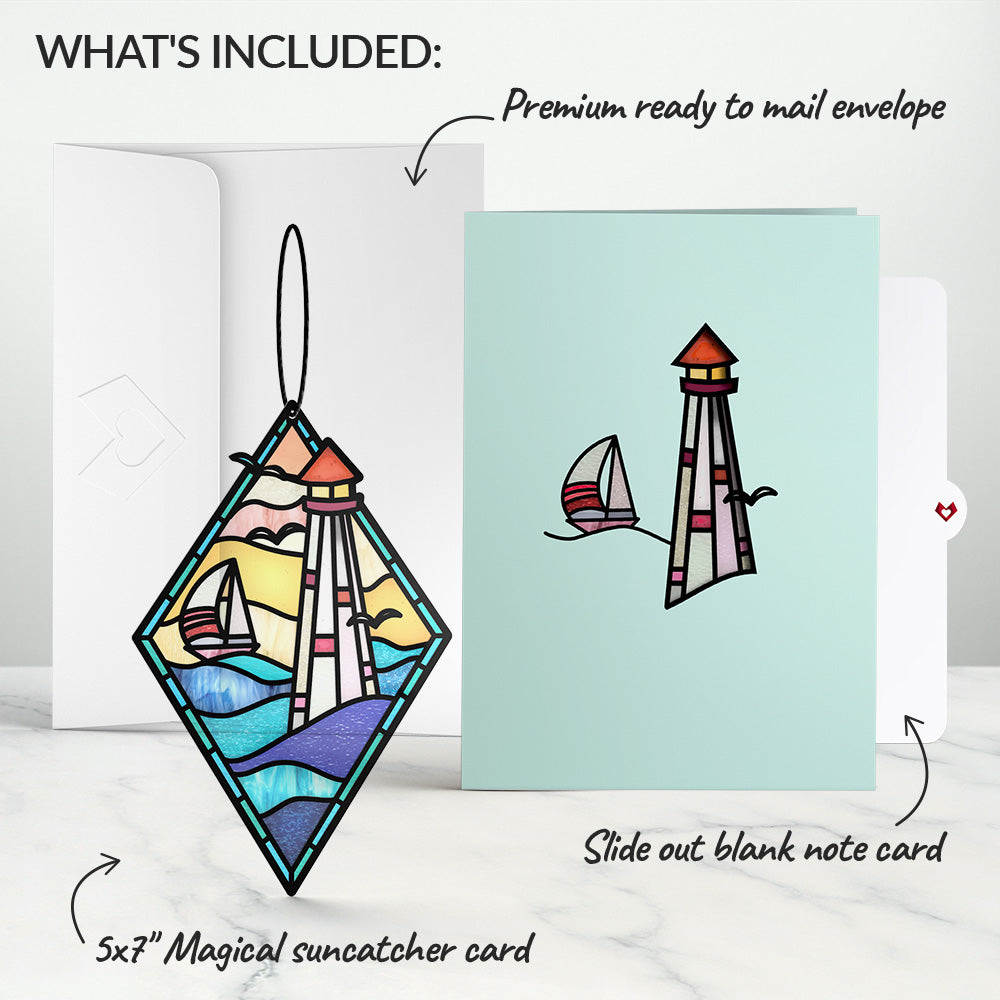 Lighthouse Suncatcher Card