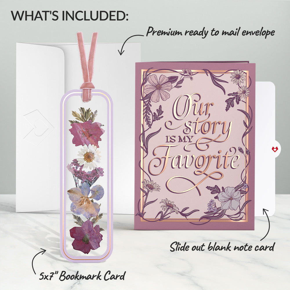 Our Story Petal Pressed™ Bookmark Card