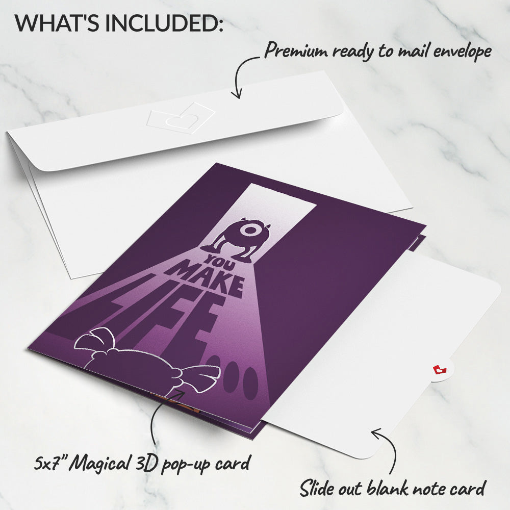 Disney and Pixar Monsters Inc. You Make Life a Scream Pop-Up Card
