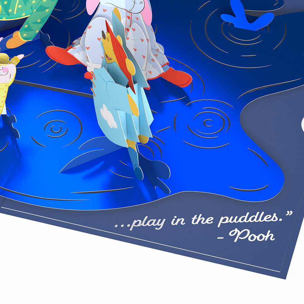 Disney's Winnie the Pooh Play in the Puddles Pop-Up Card