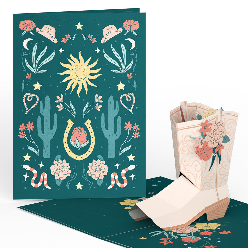 Cowgirl Boot Pop-Up Card
