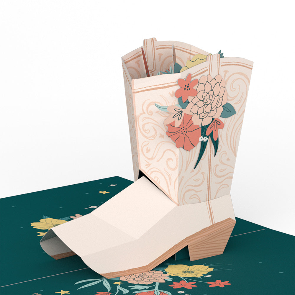 Cowgirl Boot Pop-Up Card
