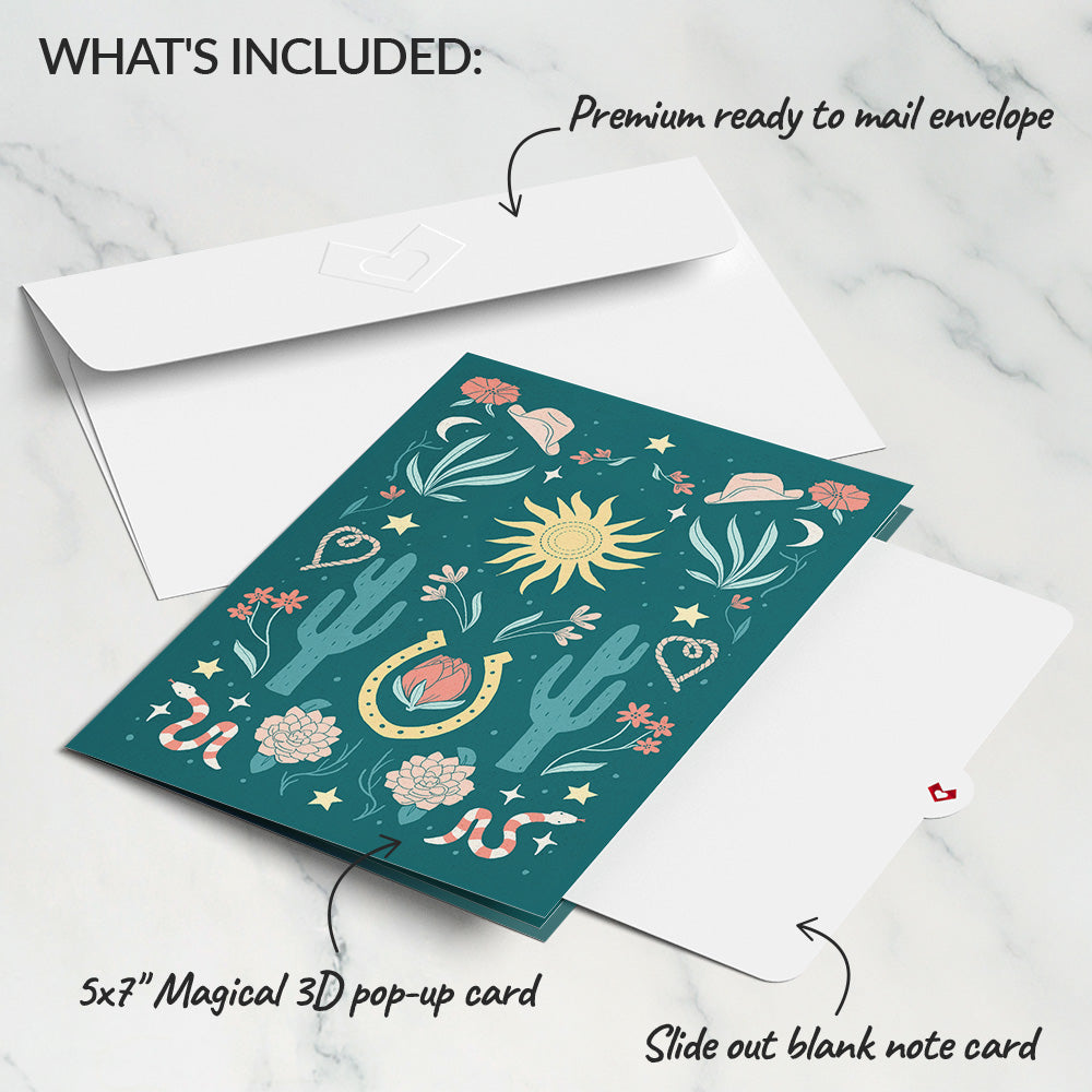 Cowgirl Boot Pop-Up Card