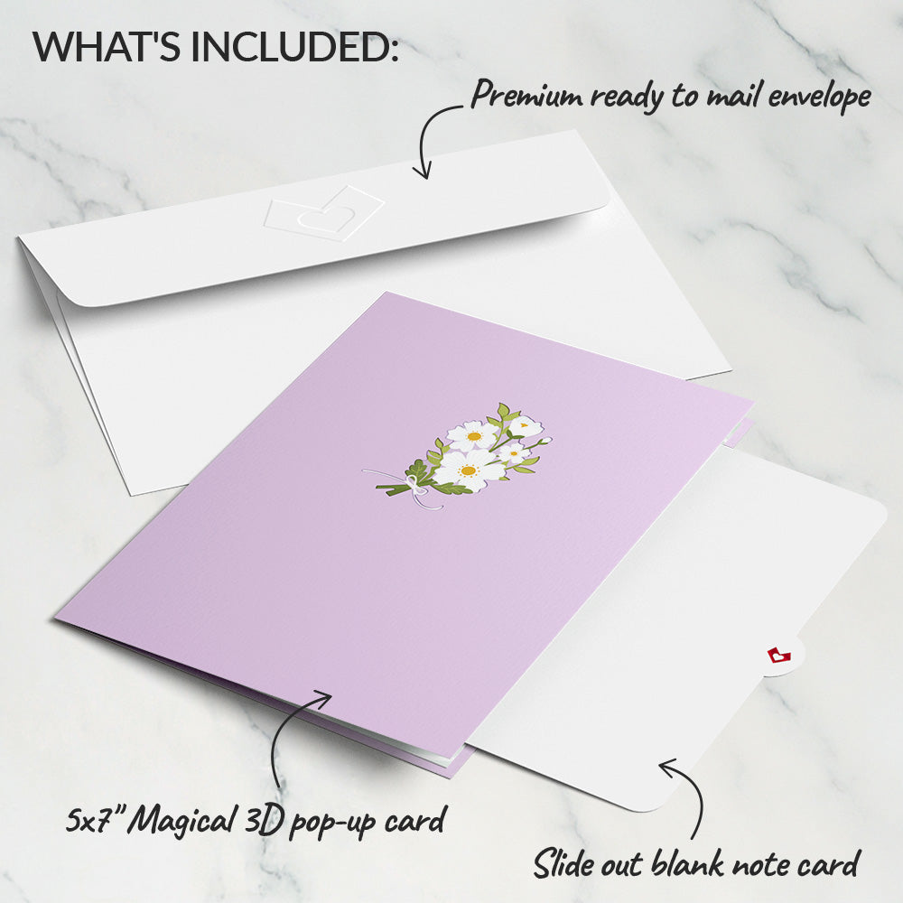 Frilly White Poppy Pop-Up Card