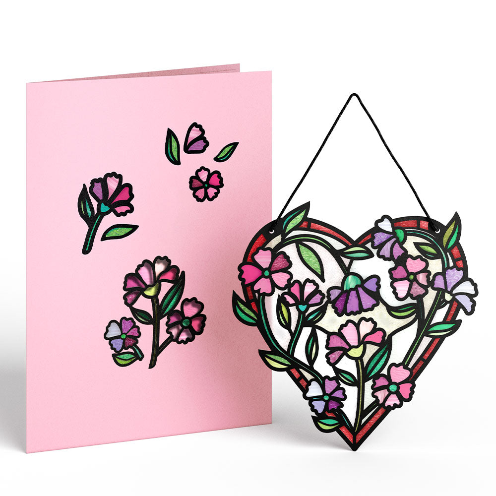 Floral Heart Suncatcher Card