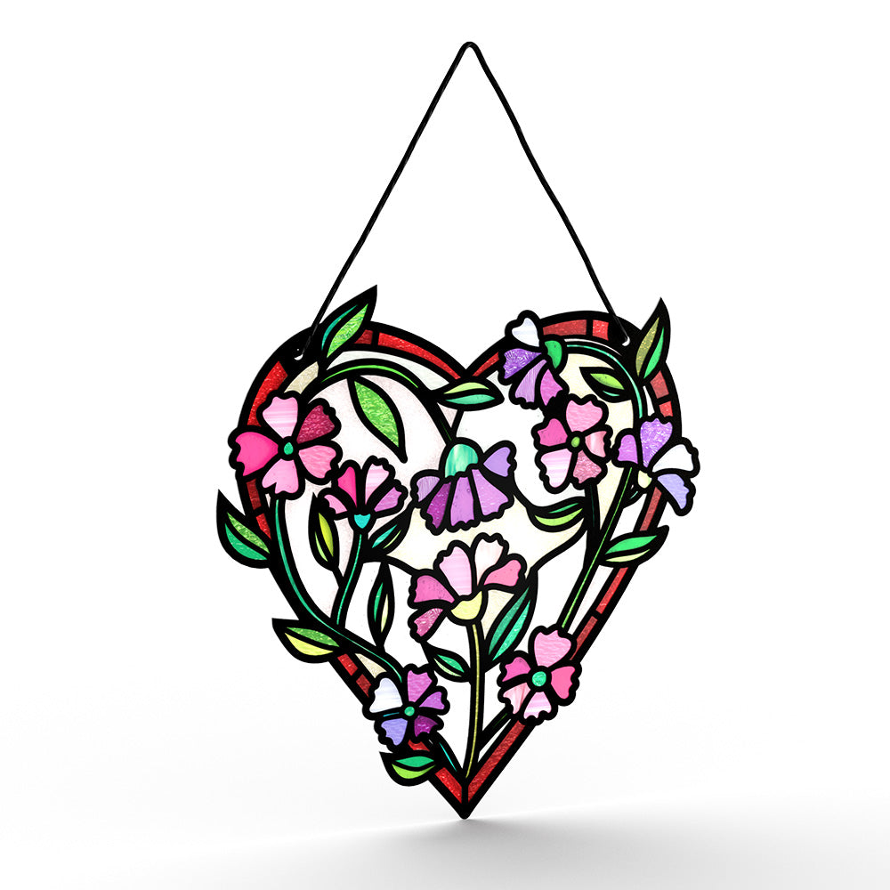 Floral Heart Suncatcher Card