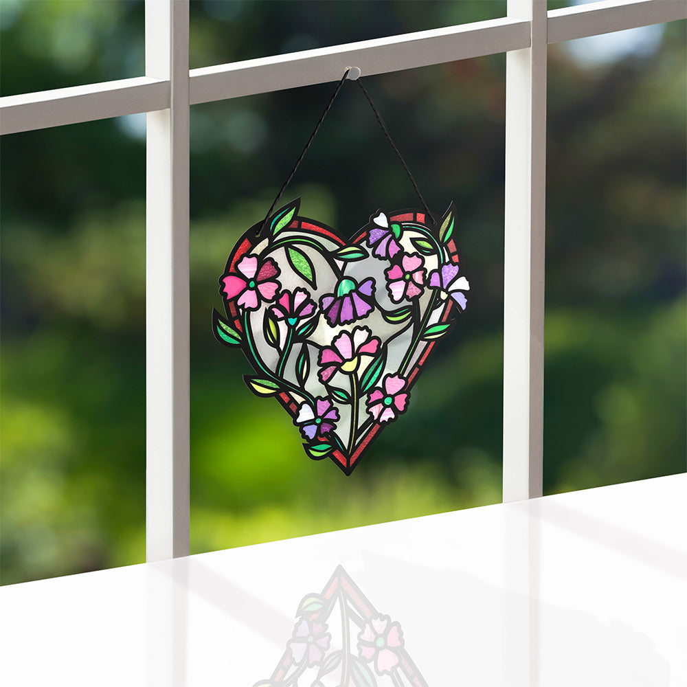 Floral Heart Suncatcher Card