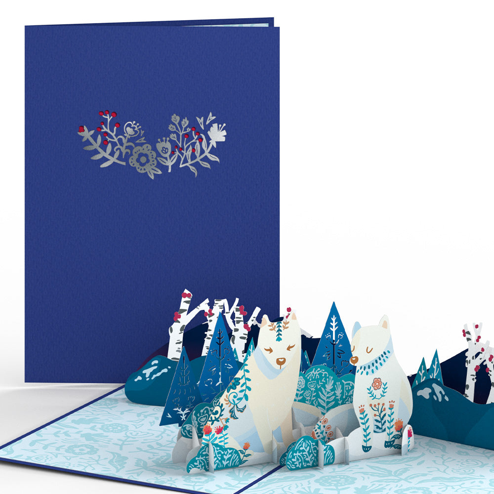 Whimsical Winter Foxes Pop-Up Card