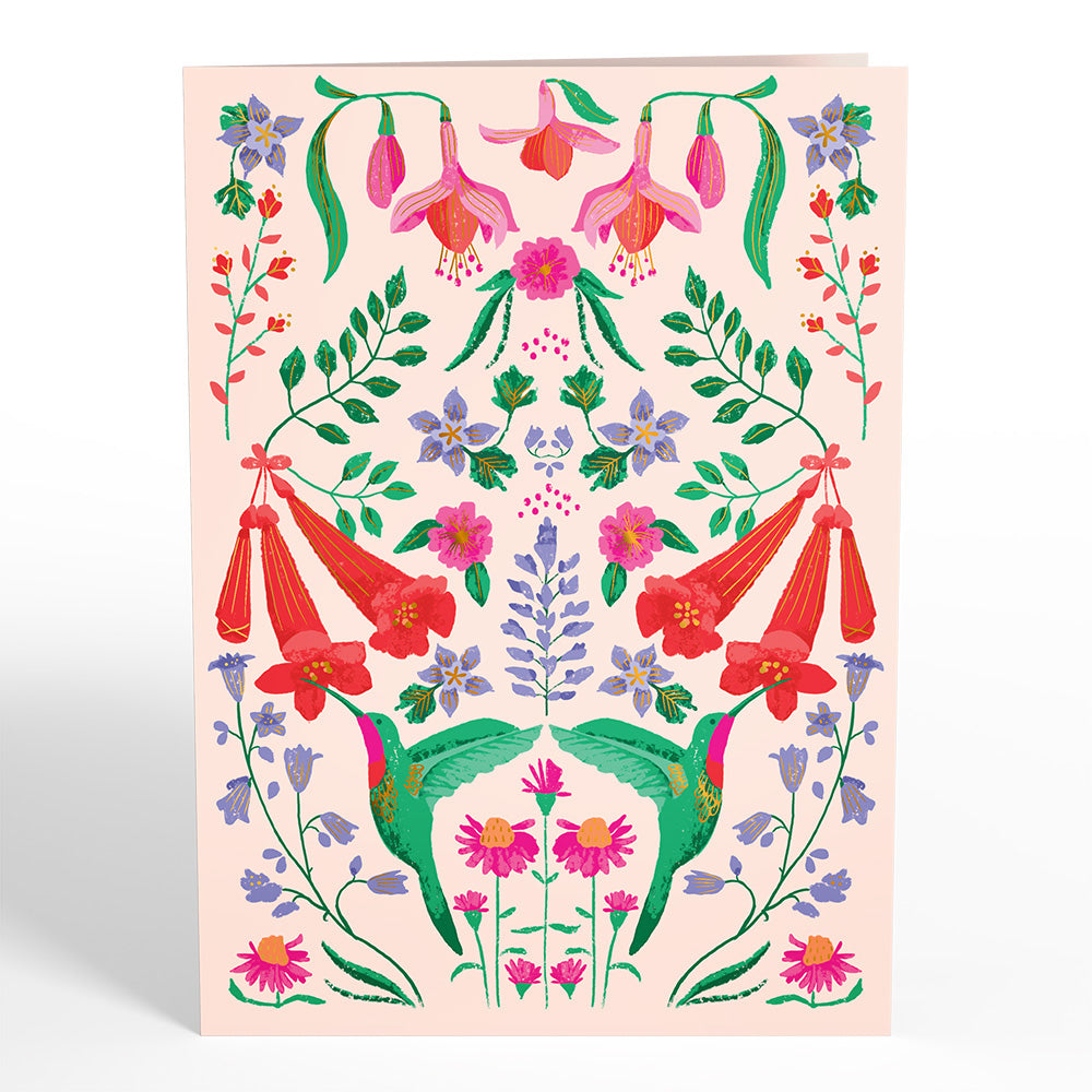 Whimsical Hummingbird Pop-Up Card