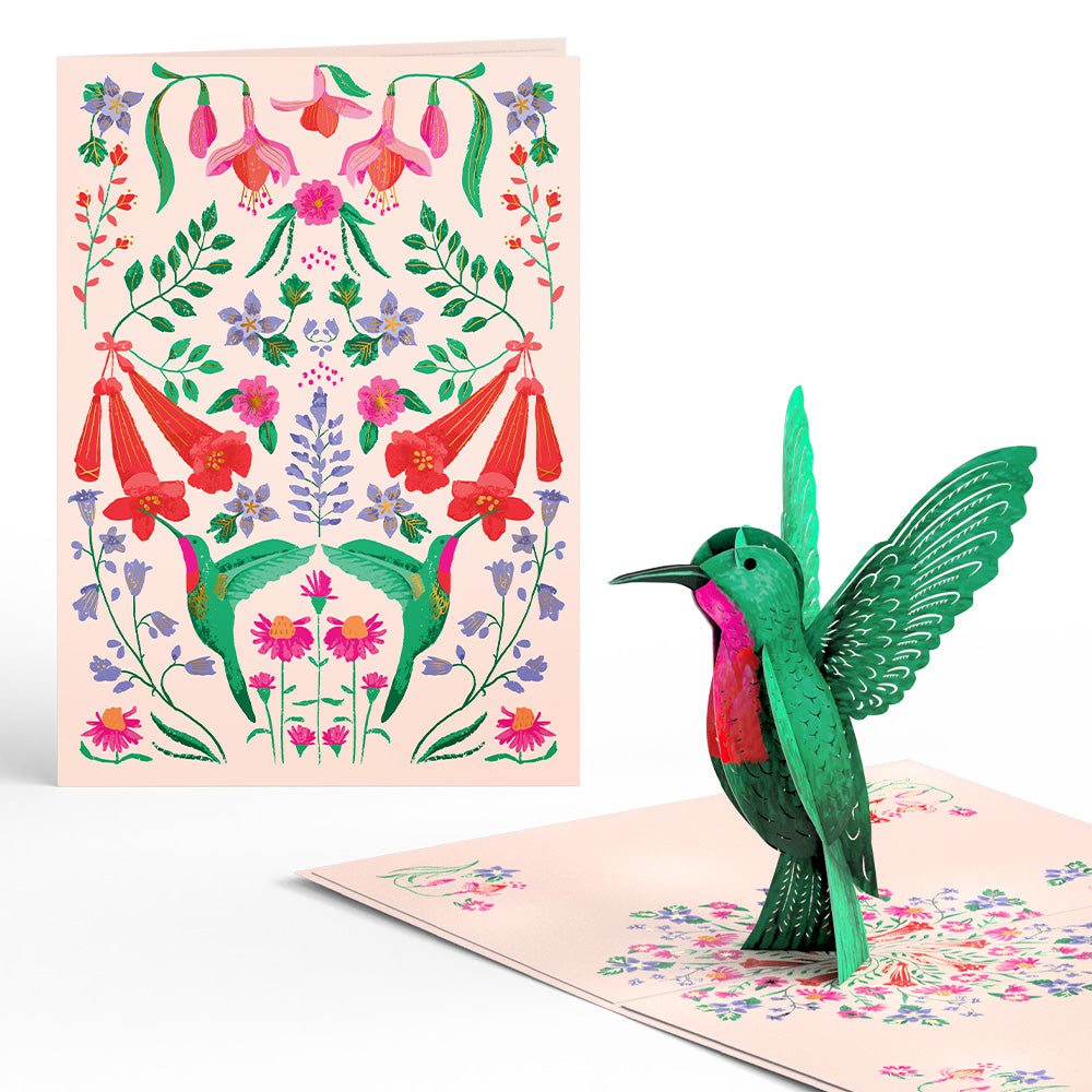 Whimsical Hummingbird Pop-Up Card
