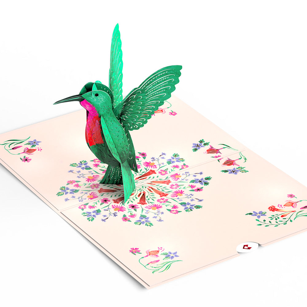 Whimsical Hummingbird Pop-Up Card
