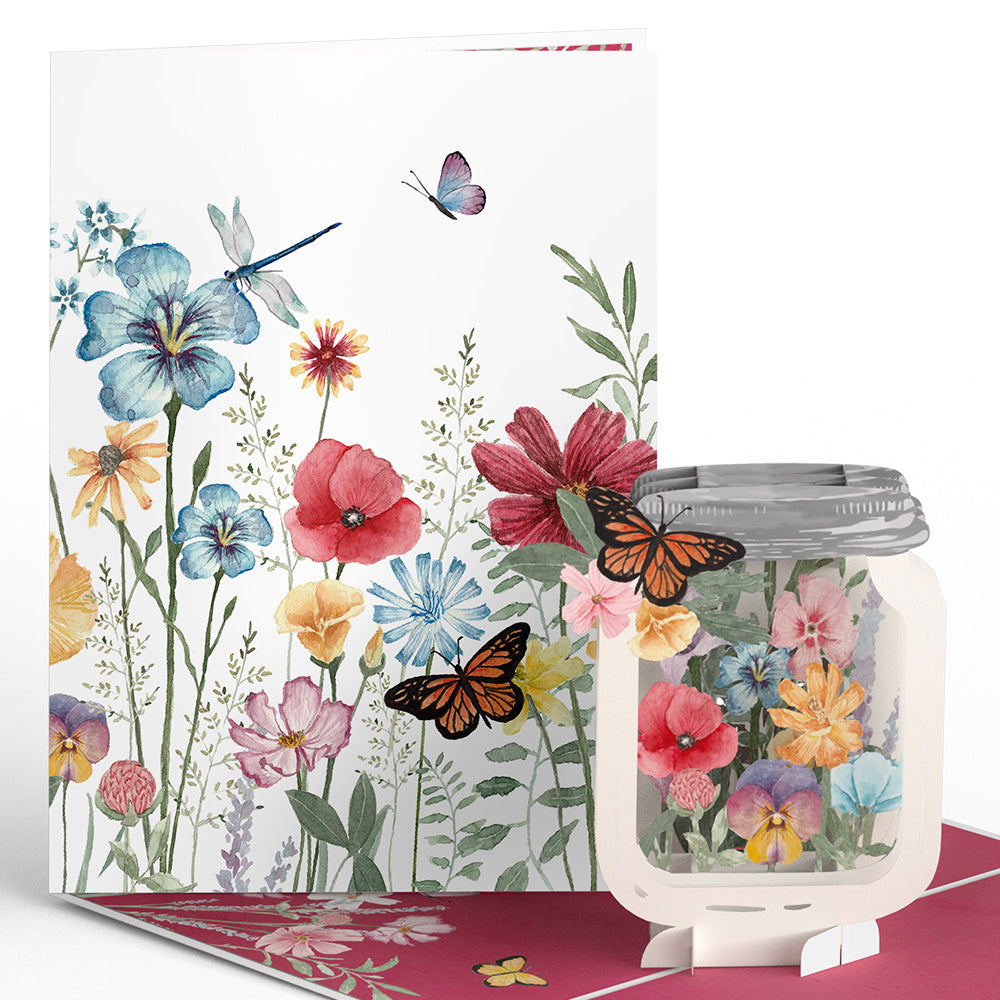 Wild Flowers Jar Pop-Up Card