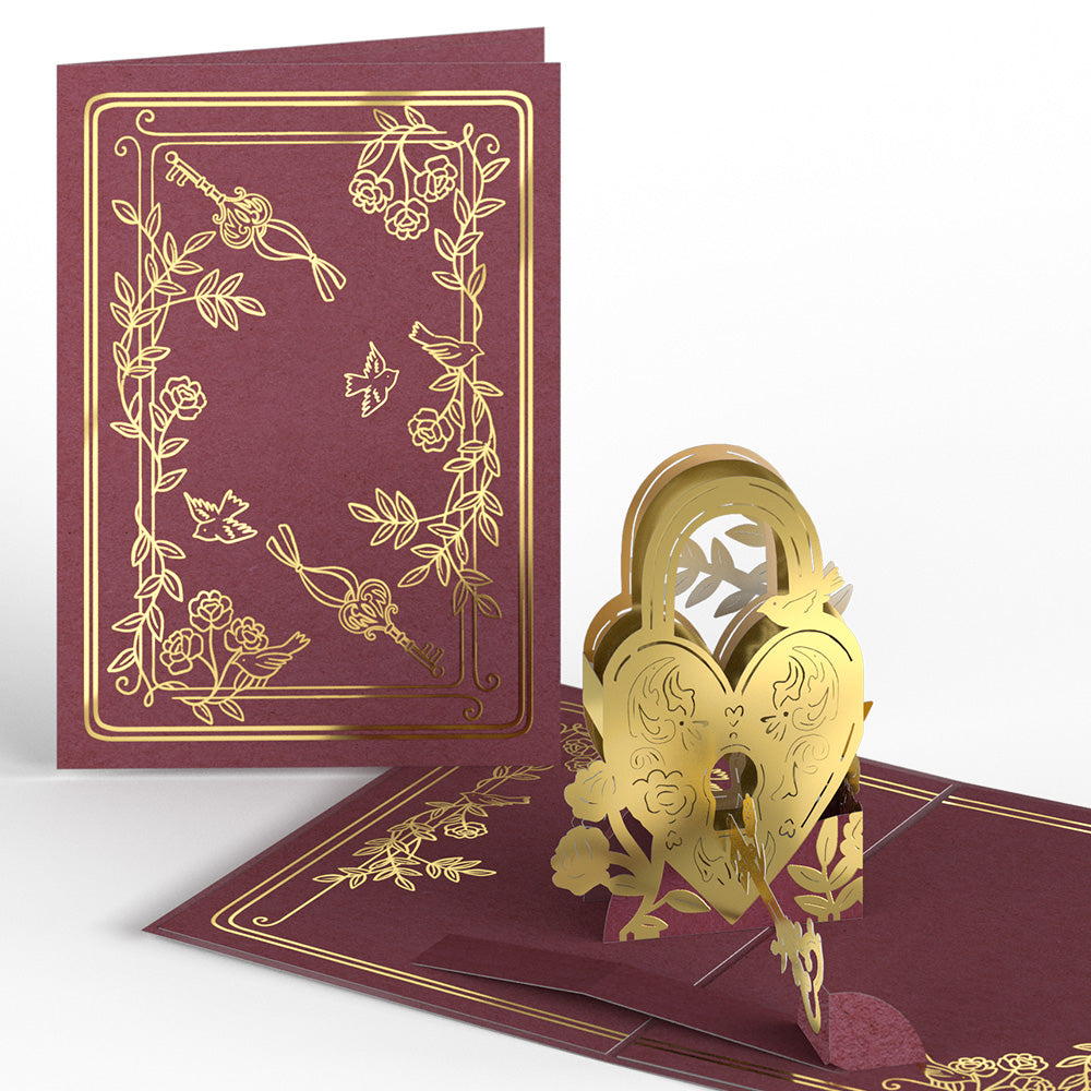 Heart Lock and Key Pop-Up Card