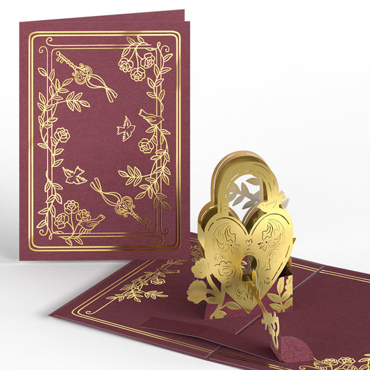 Heart Lock and Key Pop-Up Card