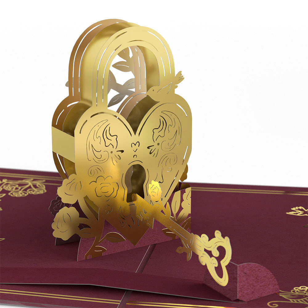 Heart Lock and Key Pop-Up Card