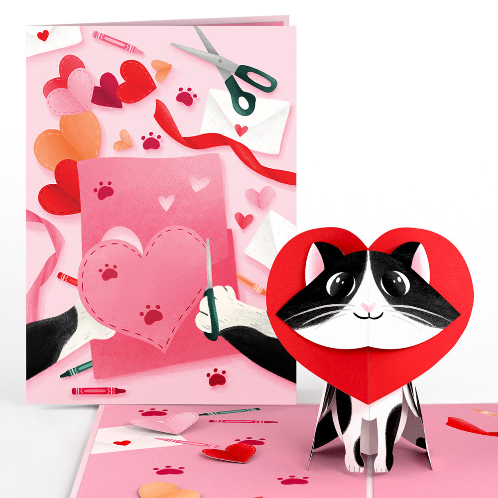 Crafty Love Cat Pop-Up Card