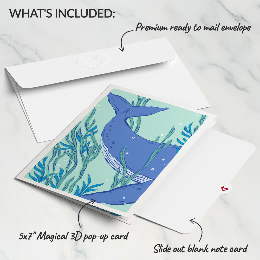 Whale Beneath the Waves Pop-Up Card