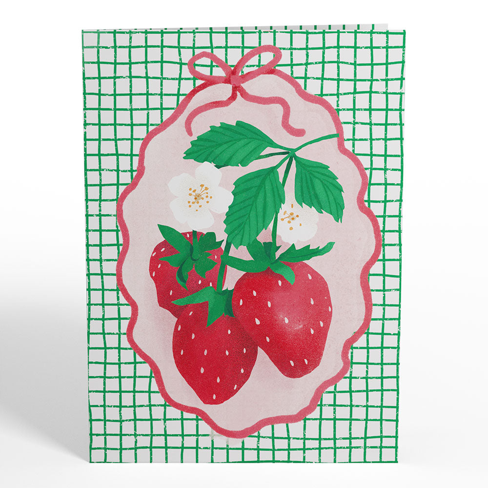 Sweet Strawberry Patch Pop-Up Card