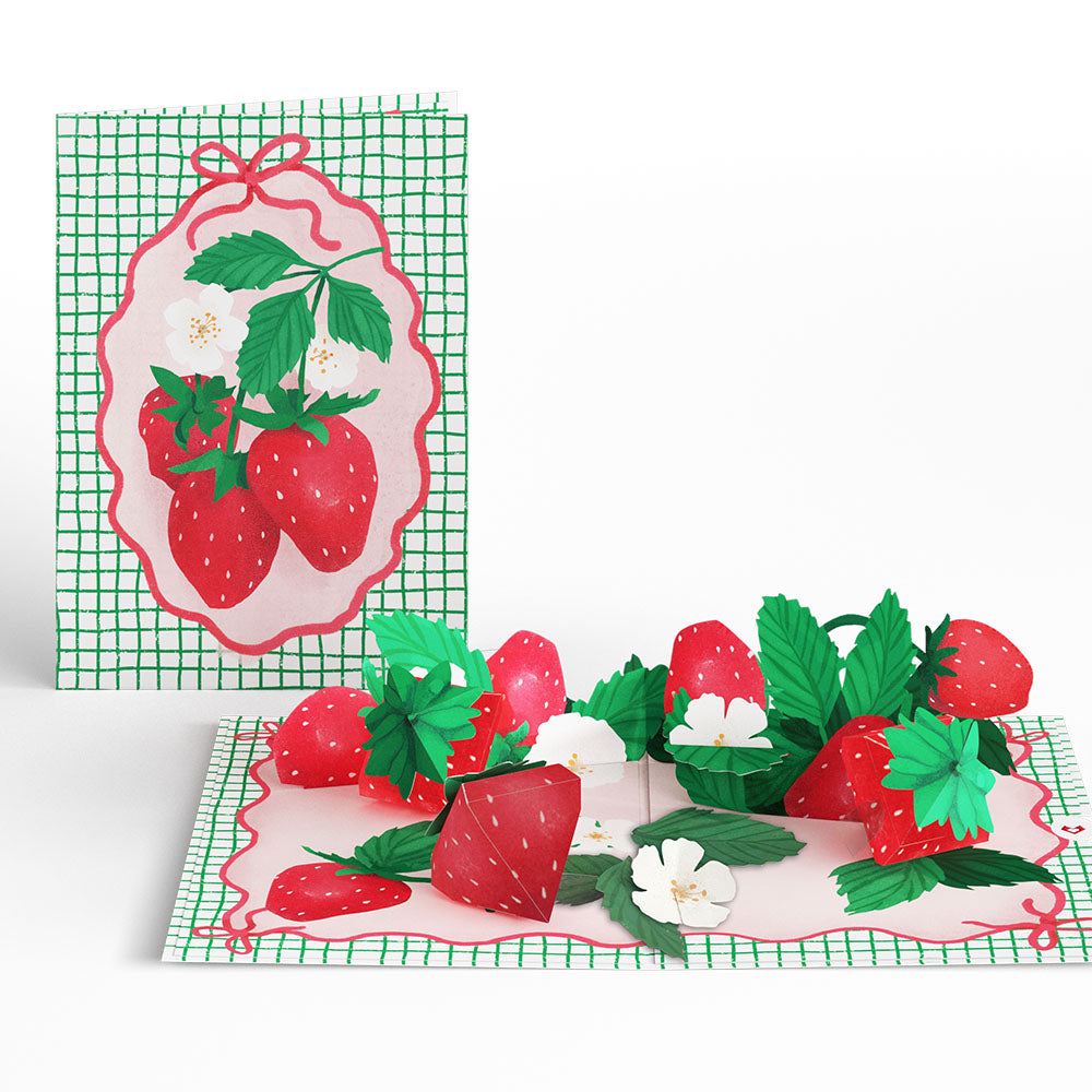 Sweet Strawberry Patch Pop-Up Card