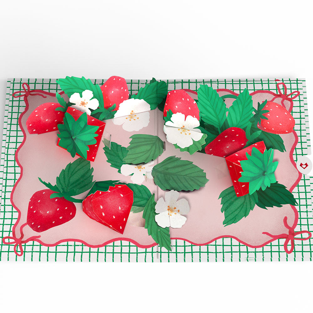 Sweet Strawberry Patch Pop-Up Card