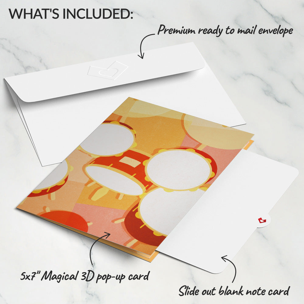Drum Kit Pop-Up Card