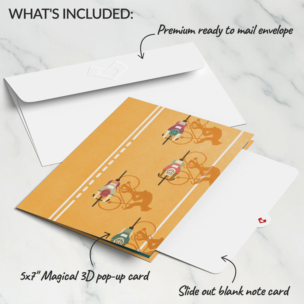 On the Ride Biking Pop-Up Card
