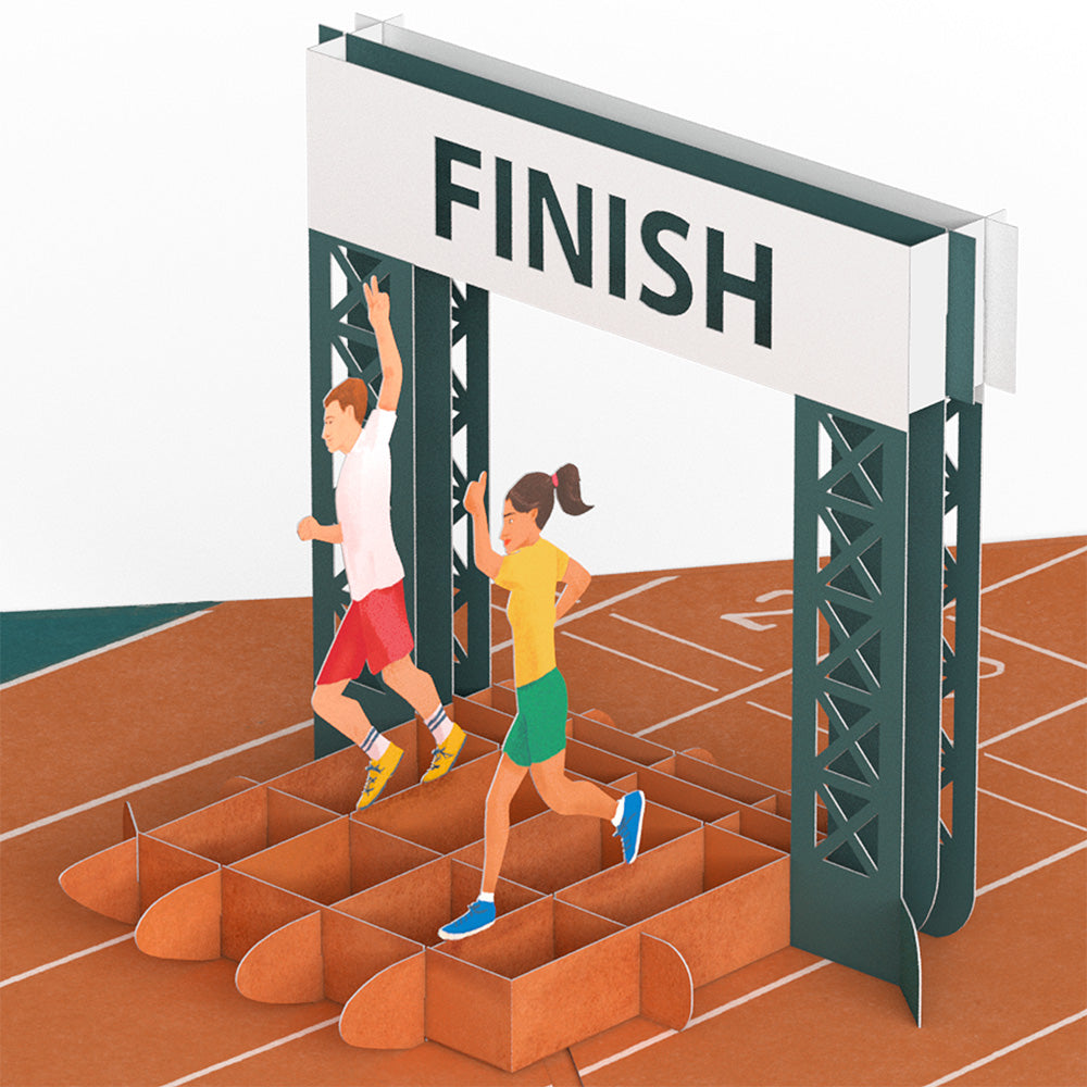 Race Day Running Pop-Up Card
