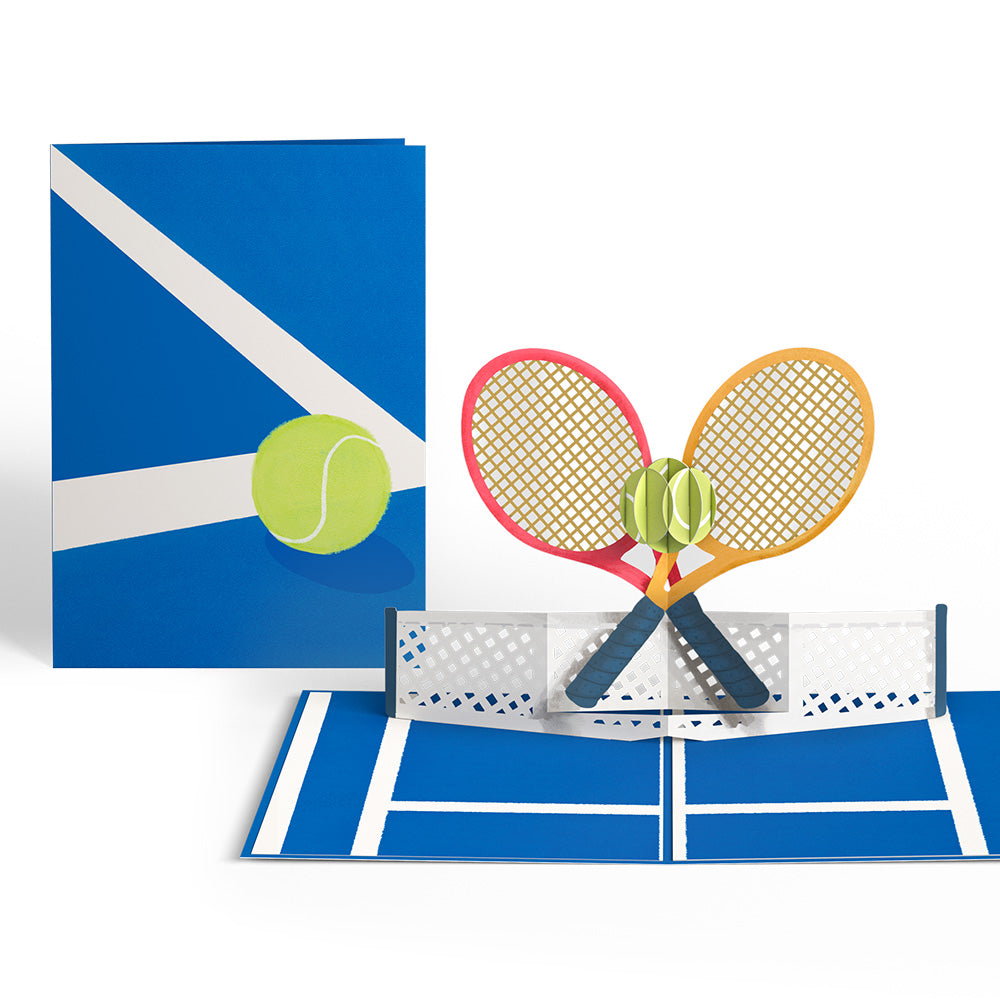 On the Court Tennis Pop-Up Card