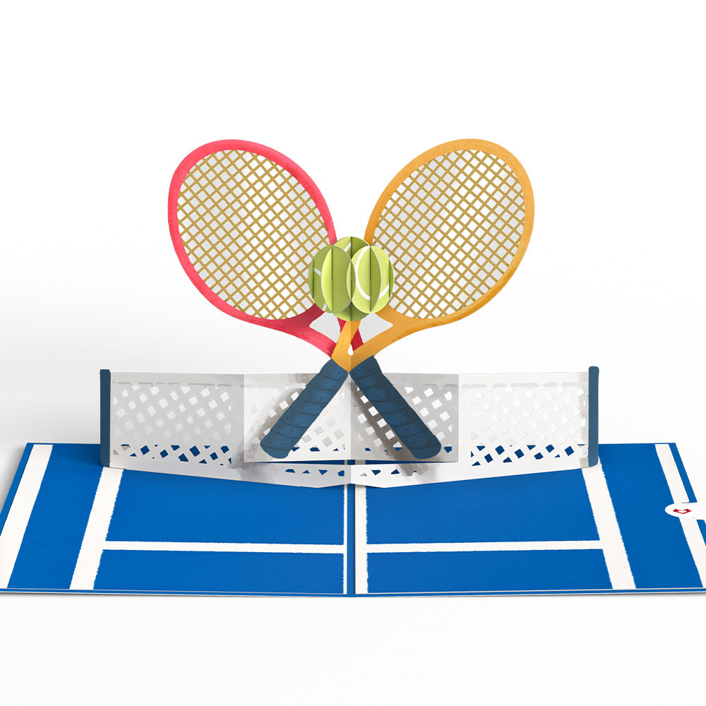 On the Court Tennis Pop-Up Card