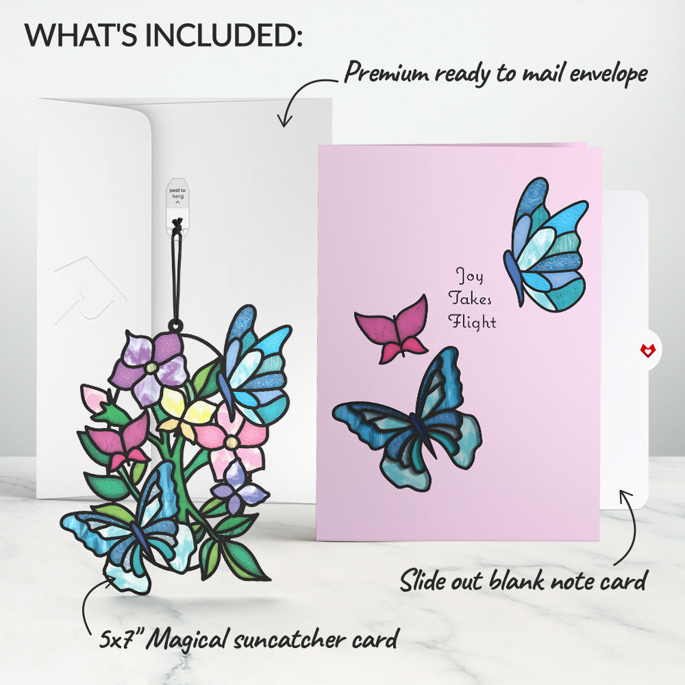 Joy Takes Flight Butterfly Suncatcher Card