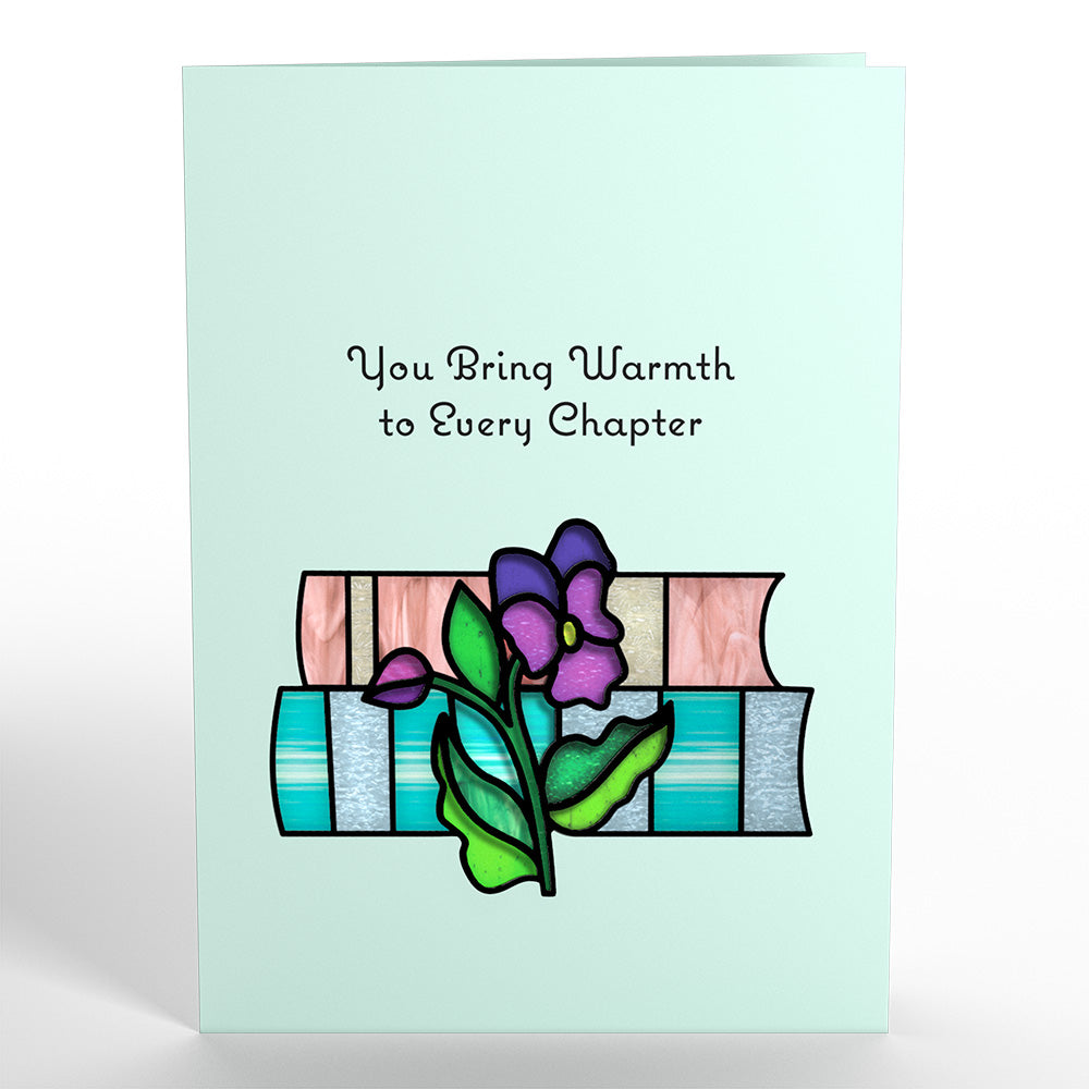 Warmth in Every Chapter Suncatcher Card