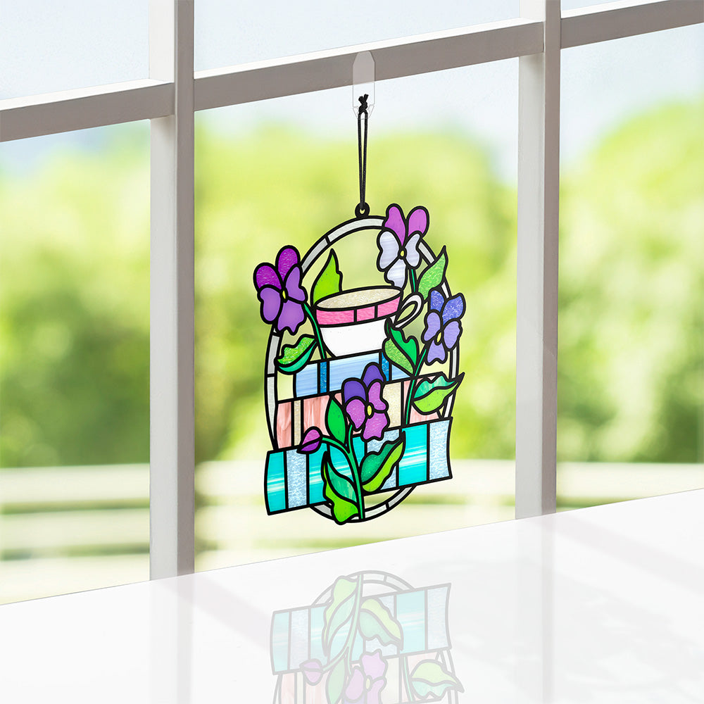 Warmth in Every Chapter Suncatcher Card