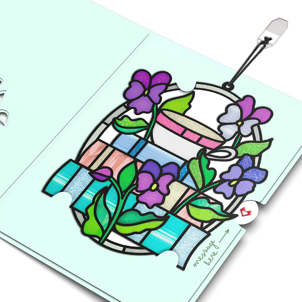Warmth in Every Chapter Suncatcher Card