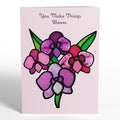 You Make Things Bloom Orchid Suncatcher Card