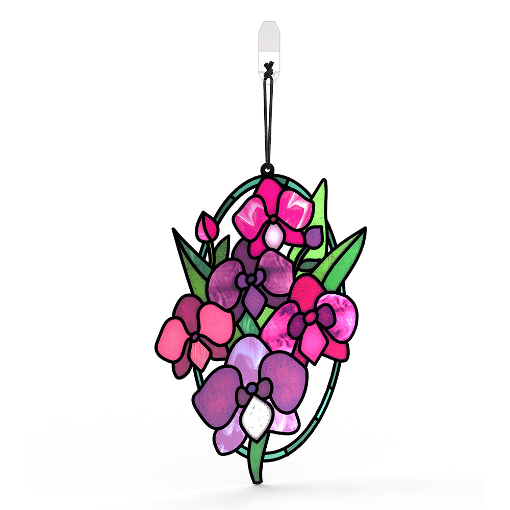 You Make Things Bloom Orchid Suncatcher Card