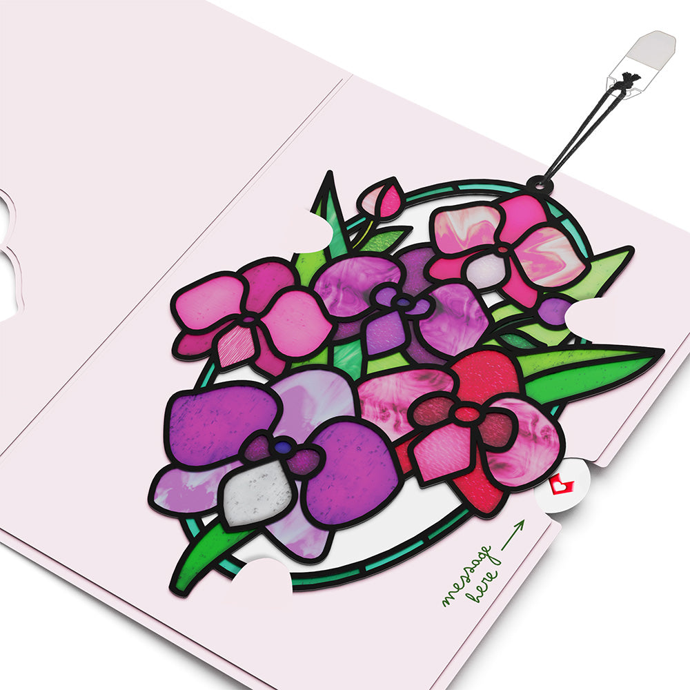 You Make Things Bloom Orchid Suncatcher Card