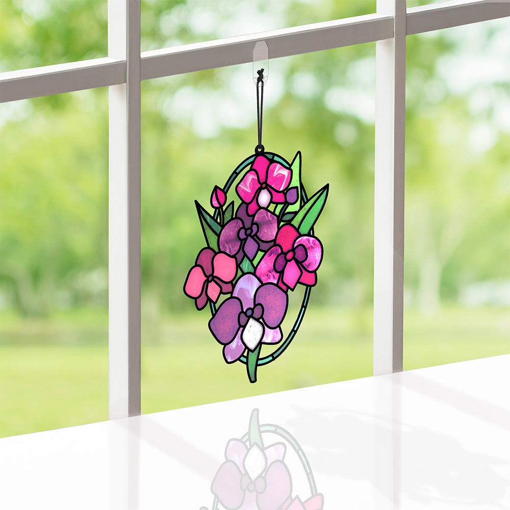 You Make Things Bloom Orchid Suncatcher Card