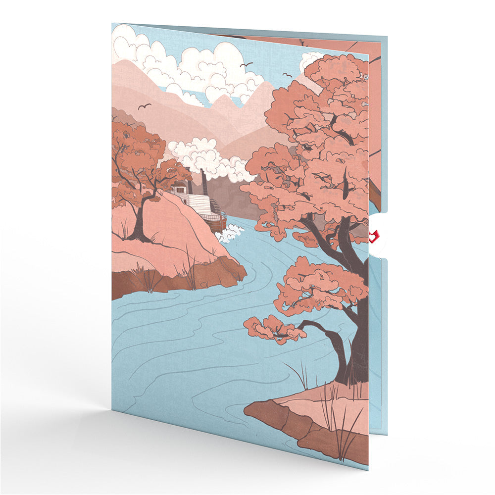 Steamboat on the River Pop-Up Card