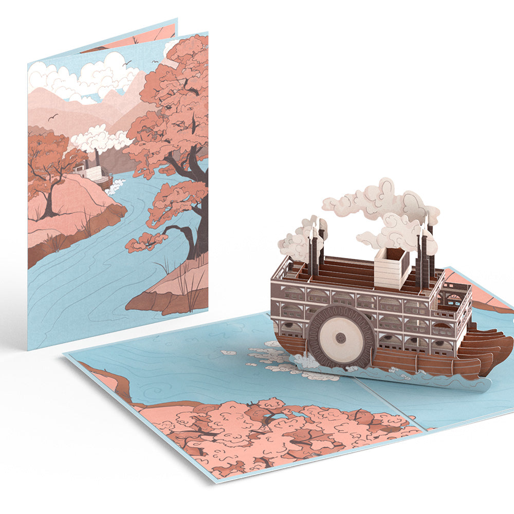 Steamboat on the River Pop-Up Card
