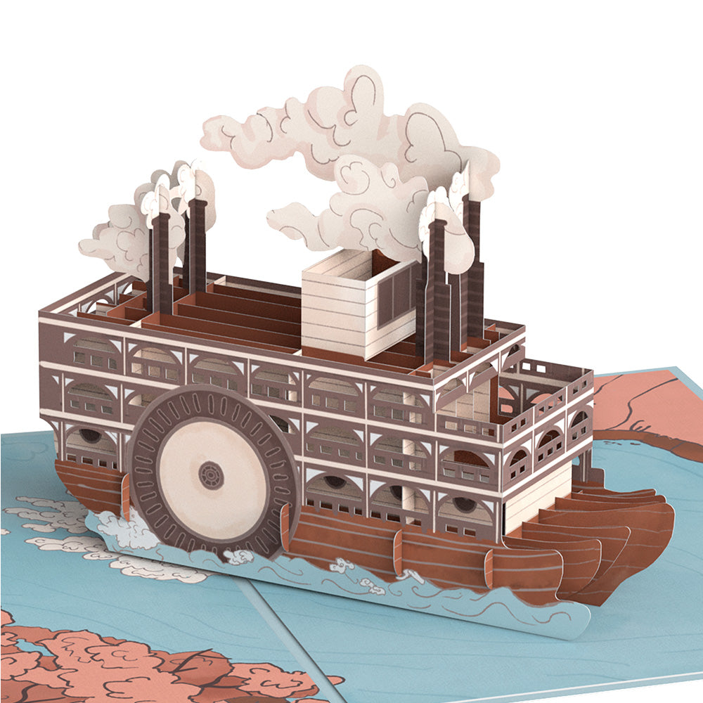 Steamboat on the River Pop-Up Card