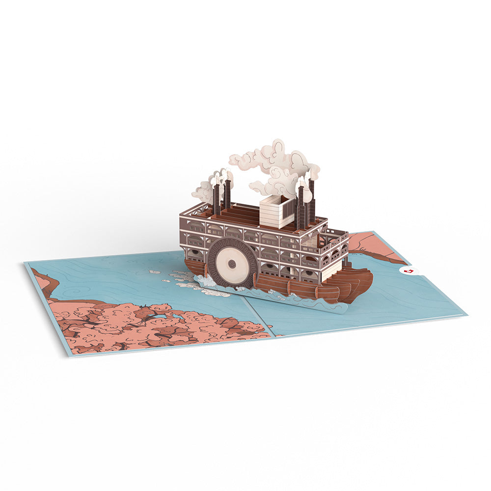 Steamboat on the River Pop-Up Card