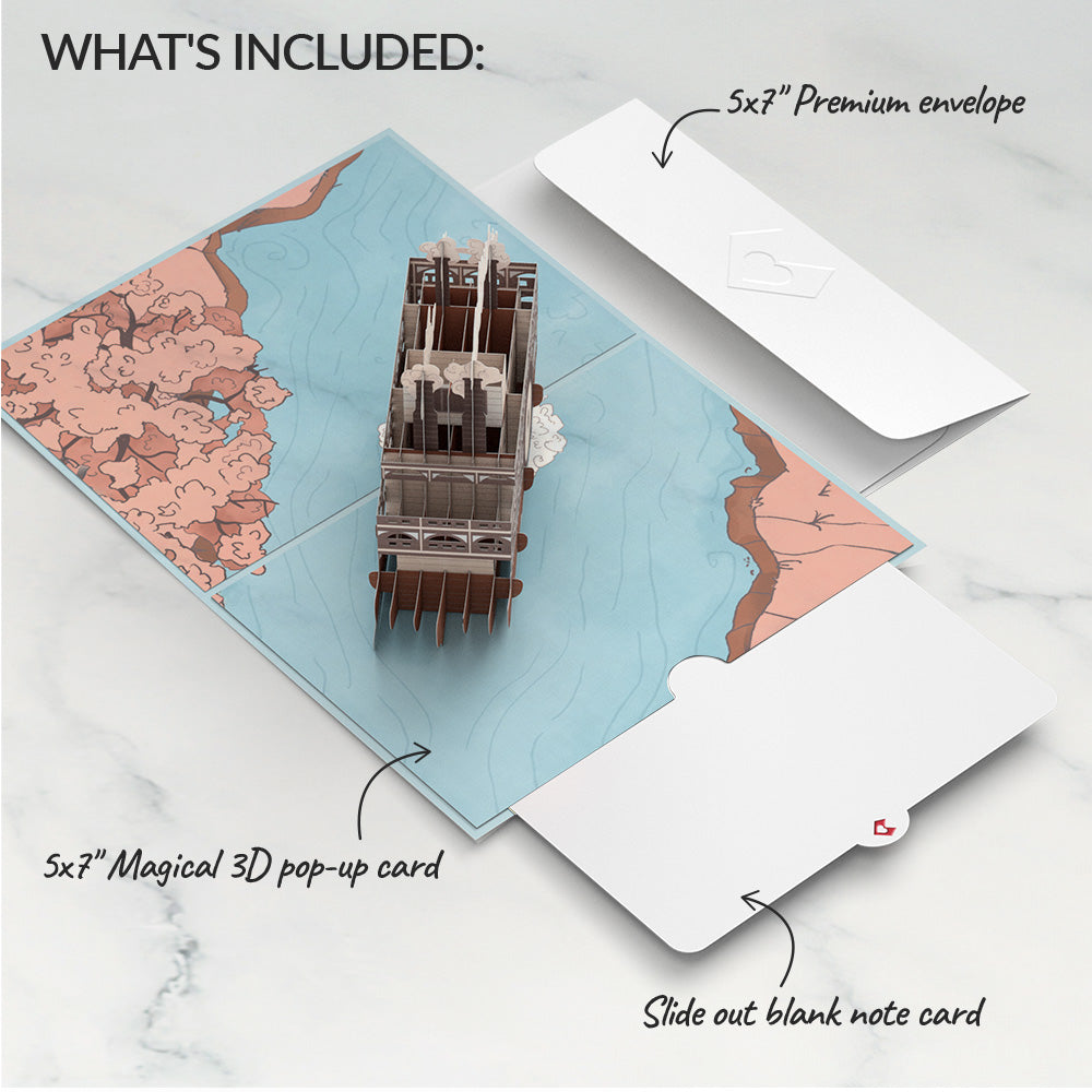 Steamboat on the River Pop-Up Card